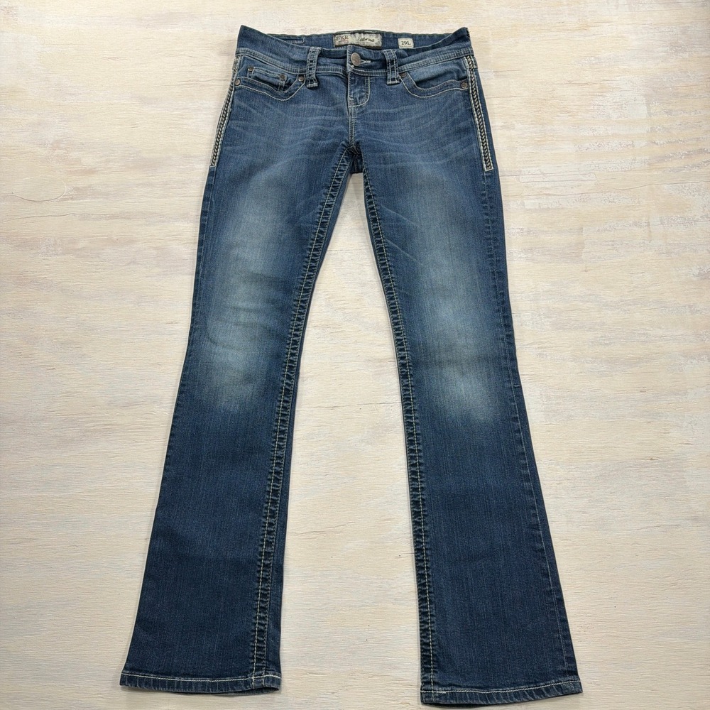 BKE Jeans Sabrina Bootcut 29L Contrast Stitch Medium Wash Denim Womens